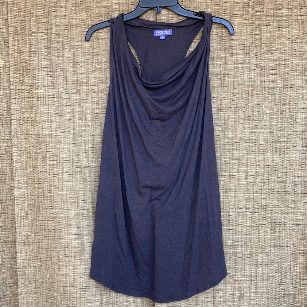 Vivienne Tam dark grey race back long tank top